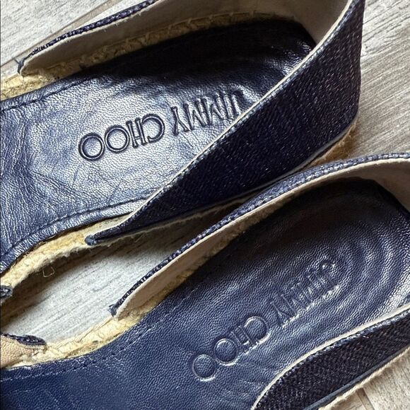 Jimmy Choo Dark Blue Espadrilles with Stud Accents Size 37 6.5 US - Picture 3 of 8